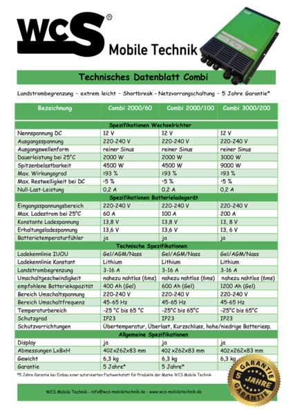 WCS Mobile Technik Premium Combi 2000/100